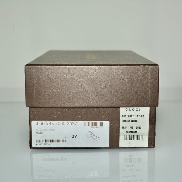 NIB GUCCI SUEDE LEATHER DAHLIA BAMBOO PUMPS - Picture 11 of 11